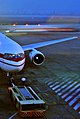 An Air Mauritius Boeing 767-300ER seen from the viewing gallery