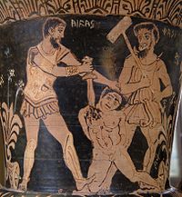 Etruskiese kelk met rooi figure.
