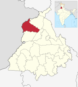 Kart over Amritsar