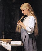 髪を編む少女 (1887)
