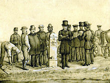 Theodor Apel 1861 bei der Einweihung des Apelsteins Nr. 5 (Quelle: Wikimedia)