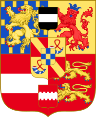 The coat of arms used by William the Silent from 1582 until his death, Frederick Henry, William II, and William III as Prince of Orange[51]