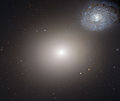 Arp 116 is composed of a giant elliptical galaxy known as Messier 60, and a much smaller spiral galaxy, NGC 4647.