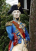 Grade II listed statue of Lord Nelson in Portmeirion, Wales.