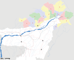 Huyện Upper Subansiri trên bản đồ Arunachal Pradesh