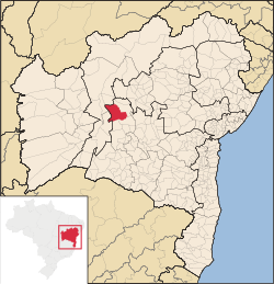 Localização de Oliveira dos Brejinhos na Bahia