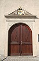 Südtor. Schild mit Stadtwappen und 1598 beichnet. Auf dem Rand: Da Domine incrementum