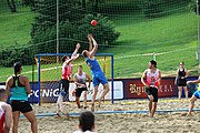 Deutsch: Beachhandball Europameisterschaften 2019 (Beach handball Euro); Tag 1: 2. Juli 2019 – Männer, Vorrunde Gruppe C, Schweiz-Ukraine 2:1 (22:23, 17:14, 9:6) English: Beach handball Euro; Day 1: 2 July 2019 – Men Preliminary Round Group C – Switzerland-Ukraine 2:1 (22:23, 17:14, 9:6)