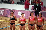 Deutsch: Beachhandball bei den Olympischen Jugendspielen 2018; Tag 6, 12. Oktober 2018; Mädchen, Hauptrundenspiel – Chinese Taipei (Taiwan)-Argentinien 1:2 English: Beach handball at the 2018 Summer Youth Olympics at 12 October 2018 – Girls Main Round – Chinese Taipei (Taiwan)-Argentina 1:2