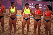 Deutsch: Beachhandball bei den Olympischen Jugendspielen 2018; Tag 6, 12. Oktober 2018; Mädchen, Hauptrundenspiel – Chinesisch Taipei (Taiwan)-Paraguay 0:2 English: Beach handball at the 2018 Summer Youth Olympics at 12 October 2018 – Girls Main Round – Chinese Taipei (Taiwan)-Paraguay 0:2