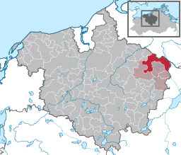 Läget för kommunen Behren-Lübchin i Landkreis Rostock