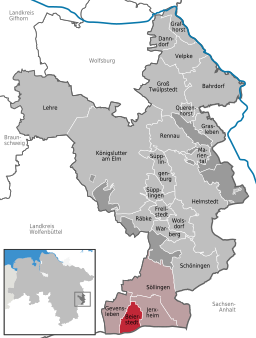 Läget för kommunen Beierstedt i Landkreis Goslar