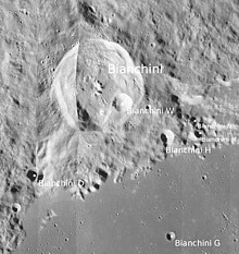 Satellite craters of Bianchini Bianchini - LROC - WAC.JPG