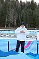 Deutsch: Biathlon bei den Olympischen Winter-Jugendspielen 2020 in Lausanne; Tag 2, 11. Januar 2020; Einzel männlich; Maskottchen-Zeremonie mit den Medaillisten Oleg Domichek (Russland, Gold), Lukas Haslinger (Österreich, Silber) und Mathieu Garcia (Frankreich, Bronze) sowie dem Athlete Role Model Henrik L'Abée-Lund (Norwegen) English: Biathlonl at the 2020 Winter Youth Olympics in Lausanne at 11 January 2020 – Individual men; Mascot ceremony with medailists Oleg Domichek (Russia, Gold), Lukas Haslinger (Austria, Silver) und Mathieu Garcia (France, Bronze) and Athlete Role Model Henrik L'Abée-Lund (Norway)