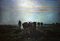 コンスタン・トロワイヨン『耕作に向かう牛、朝の印象』1855年。油彩、キャンバス、262 × 391 cm。オルセー美術館[185]。