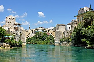 Old bridge over the Neretva - the symbol of Mostar