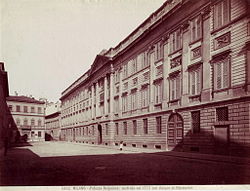 Old photograph of the Palazzo Belgioioso Brogi, Giacomo (1822-1881) - n. 5992 - Milano - Palazzo Belgiojoso; costruito nel 1777 con disegno di Piermarini.jpg