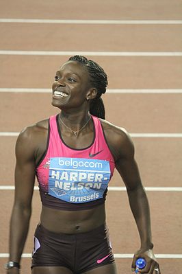 Dawn Harper tijdens de Memorial Van Damme in 2013, Brussel.