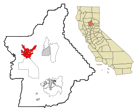 Butte County California Incorporated and Unincorporated areas Chico Highlighted.svg