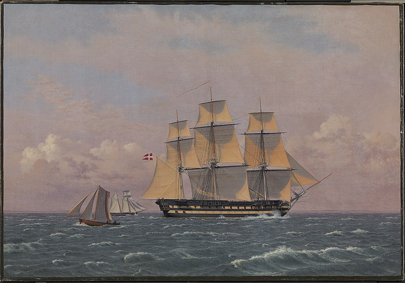 File:C.W. Eckersberg - The 84-Gun Danish Warship "Dronning Marie" in the Sound - KMS255 - Statens Museum for Kunst.jpg