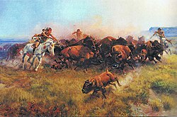 Charles M. Russell - La chasse au bison No 39 - 1919.jpg