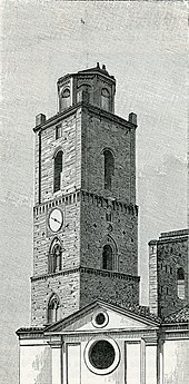 Campanile del duomo in una stampa di fine 1800