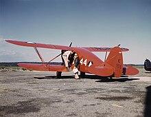 Civil Air Patrol Waco YKS-6 on tarmac in Bar Harbour, Maine