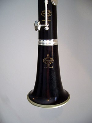 The bell of a B-flat clarinet