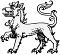 An heraldic tiger in heraldry, a mythical beast, the default version; the natural animal Panthera tigris being called in heraldry Bengal tiger for which please use Category:Tigers (Bengal) in heraldry