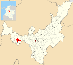 Расположение муниципалитета и города Марипи в Бояке