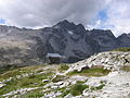 Adamello mountains: Corno Baitone taken from Lake Venerocolo.