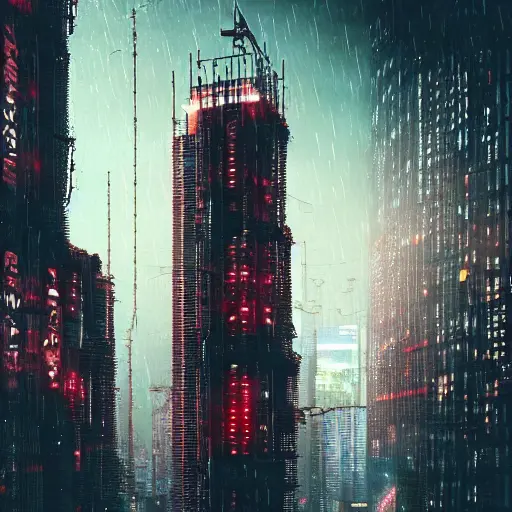 File:Cyberpunk city created by Stable Diffusion.webp