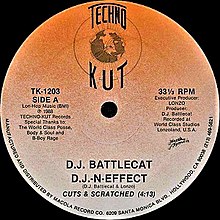 Battlecat produced and released his first record "D.J. N-Effect" in 1988 D.J. Battlecat - D.J.-N-Effect (Side A).jpg