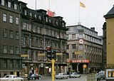 DN:s gamla tidningshus i Klarakvarteren 1964.