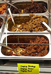 Meat dishes of Indonesia sold in Netherlands, rendang, smoor, and Bali-style meat Daging dishes.jpg