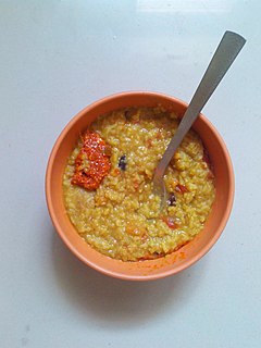 Khichdi (dish) South Asian dish made from rice and lentils (dal)