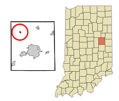 Delaware County Indiana Incorporated and Unincorporated areas Gaston highlighted