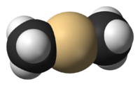 Space-filling model of dimethylcadmium Dimethylcadmium-3D-vdW.png