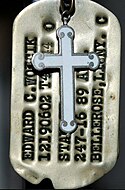 WWII dog tags with "C" for Catholic, plus individual cross added to chain Dog Tag Catholic.jpg