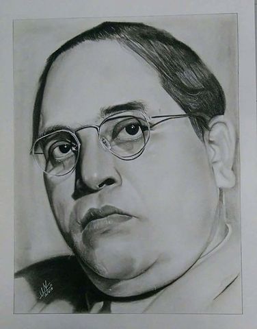 Painting Of Dr Bhimrao Ambedkar 2023 Pencil On - GranNino