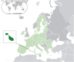 ヨーロッパにおけるマルタの地図