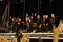 La E Street Band sul palco durante il Working on a Dream Tour, a Valladolid in Spagna nel 2009