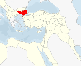 Edirne Vilayeti harita üzerinde