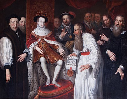 The main picture at house during Zizendorf's time - Edward VI Granting Permission to John a Lasco to Set Up a Congregation for European Protestants in London in 1550 by John Valentine Haidt(c.1750)