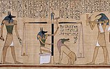 Het wegen van het hart in de Egyptische mythologie