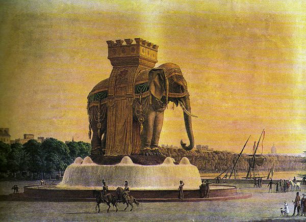 View of the Elephant of the Bastille as it would have appeared in situ