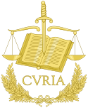 Emblem of European Court of Justice.
