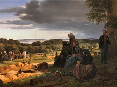 En ligfærd. Motiv fra det nordlige Sjælland, 1859