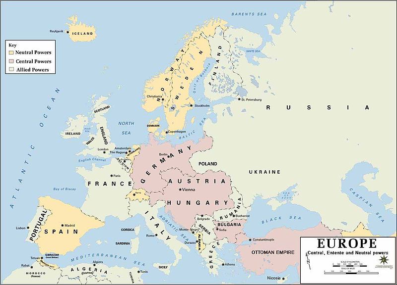 Map Of Europe In 1914 Allied And Central Powers File:europe 1914.Jpg - Wikimedia Commons