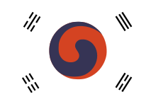 An early version of the Korean flag. Flag of Korea 1882.svg